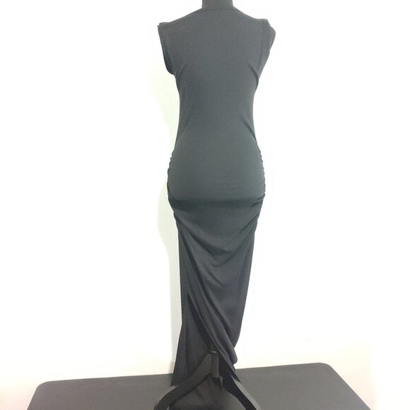 Michael Stars Sleeveless Ruched  Dress Bodycon Maxi Small Black - Picture 2 of 9